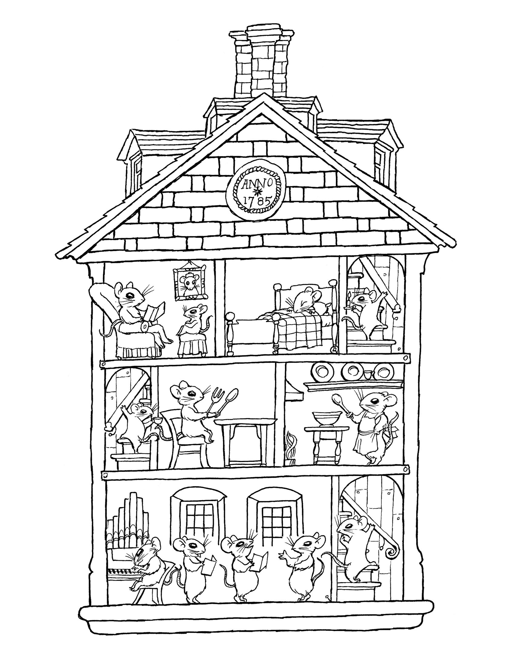 Victorian House Coloring Pages - Coloring Home