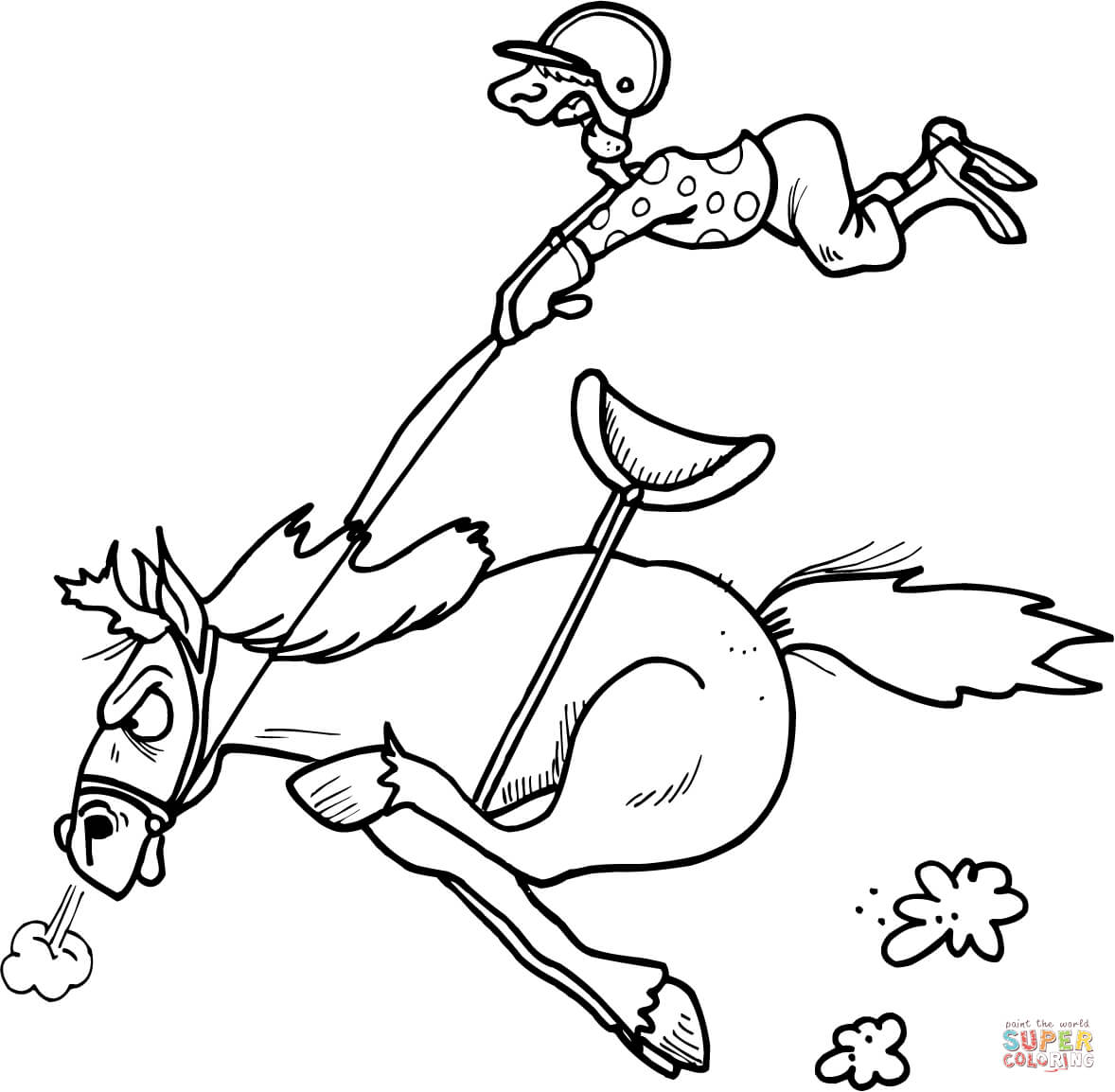 Jockey in a Horse Racing Competition coloring page | Free ...