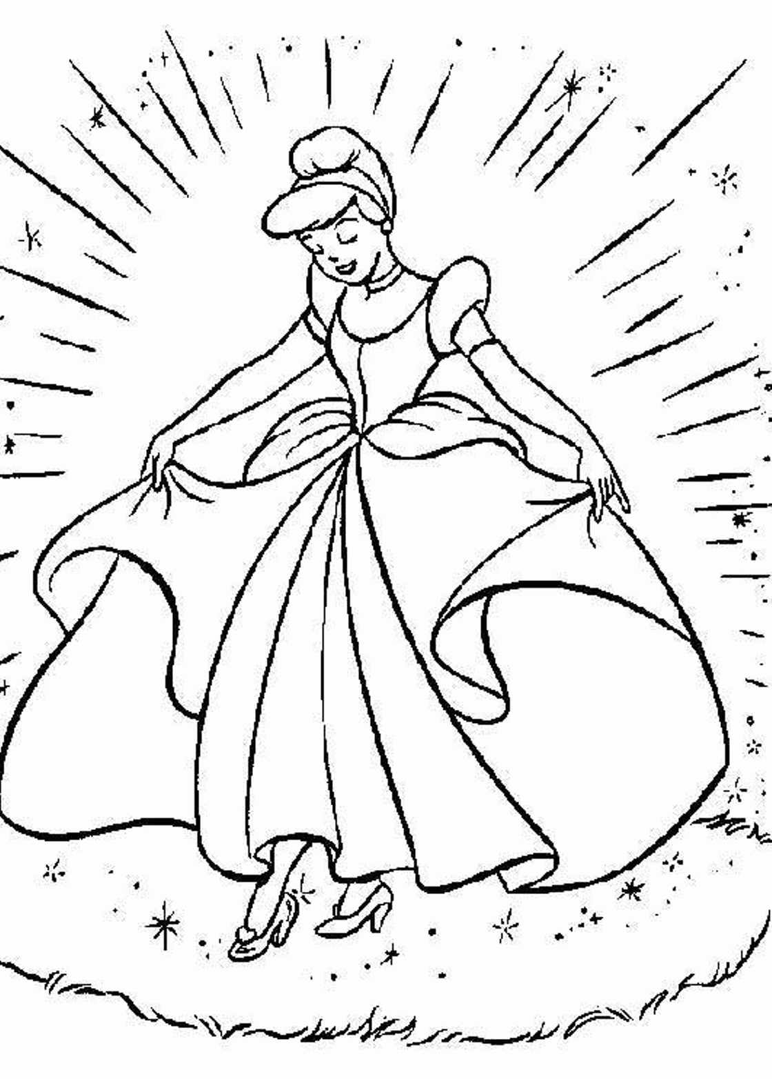 Cinderella Coloring Pages For Kids Free | Cartoon Coloring pages ...