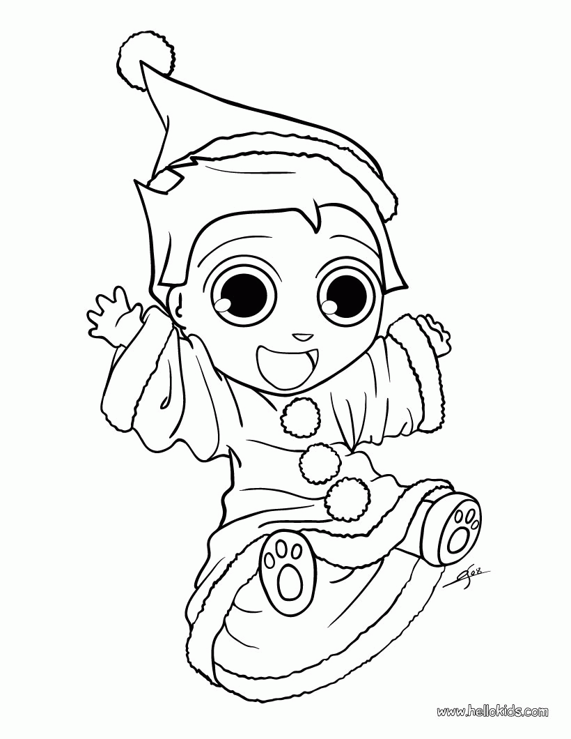 Cute Elf Coloring Pages - Coloring Home