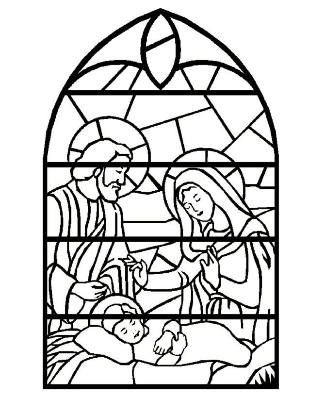 Christmas Stained Gl Window Colouring Pages - High Quality ...