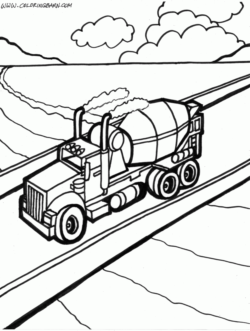 Cement Truck Coloring Pages 313 | Free Printable Coloring Pages