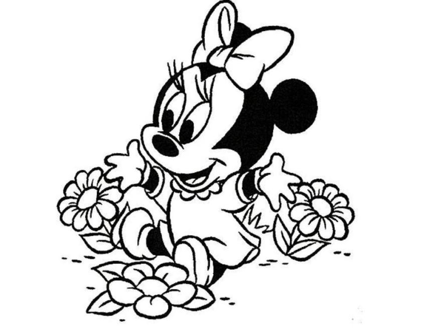Baby minnie mouse coloring pages to download and print for free