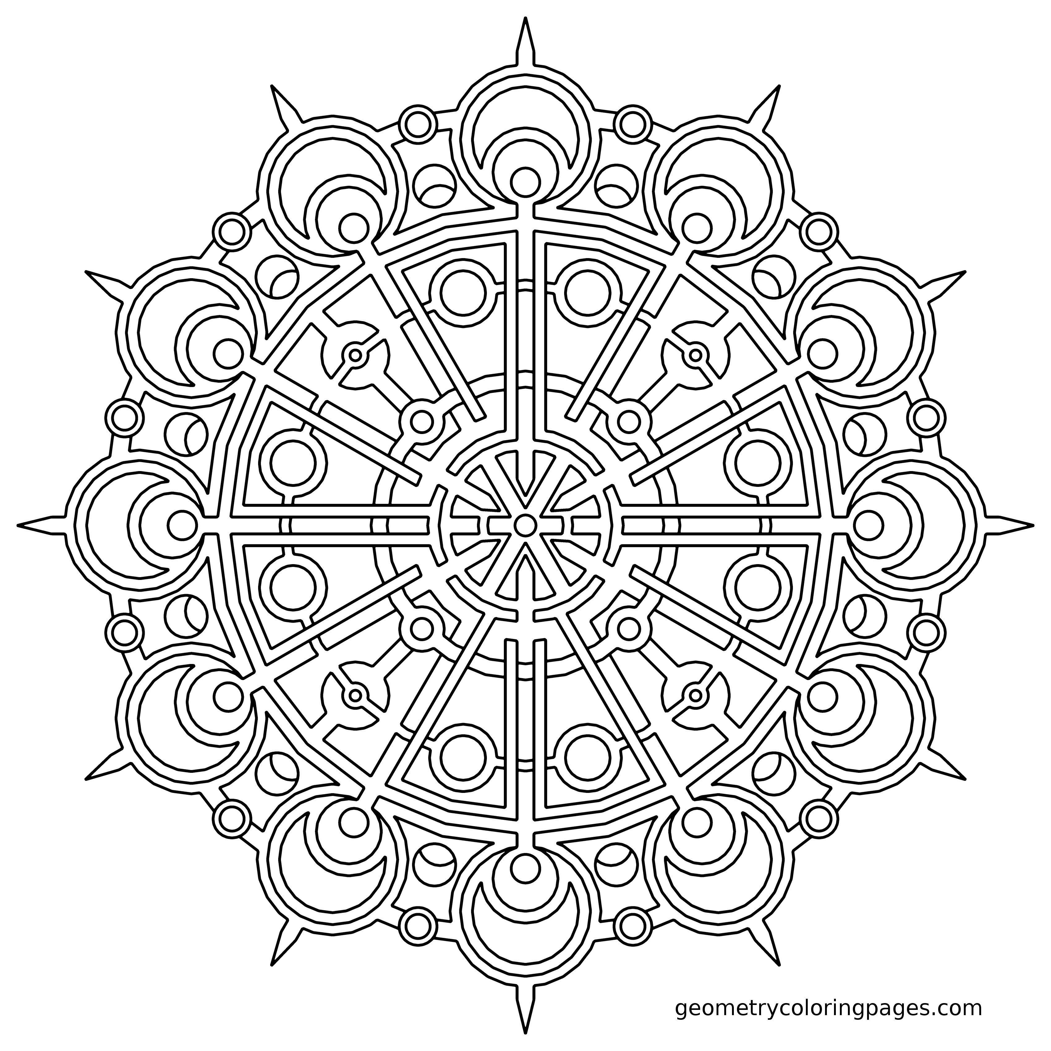 Geometric Mandala Coloring Pages Coloring Home