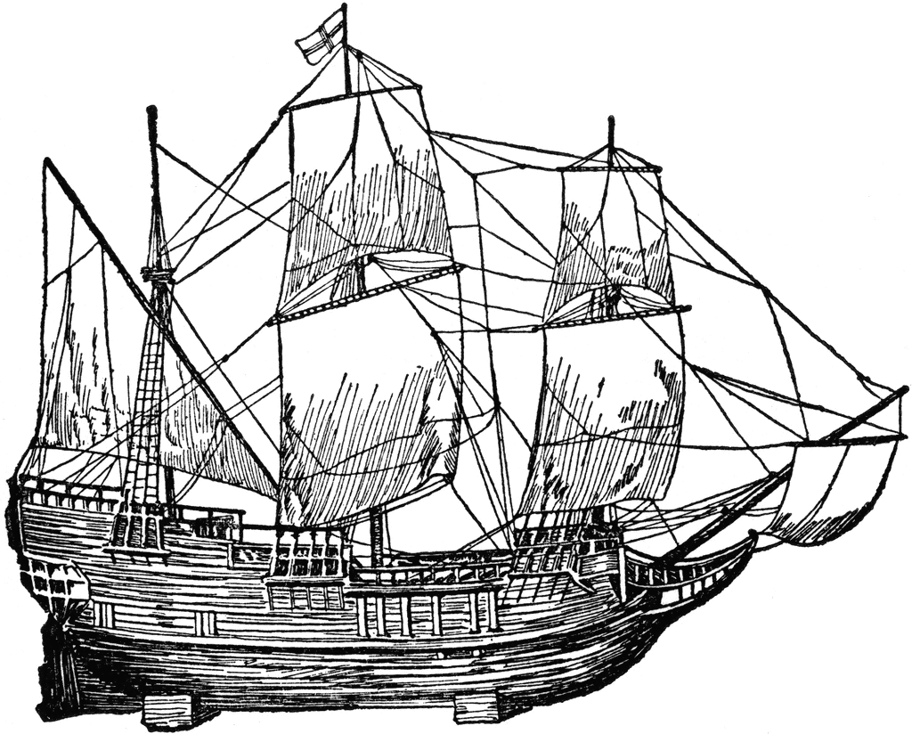 Mayflower Coloring Pages For Kids | Cooloring.com