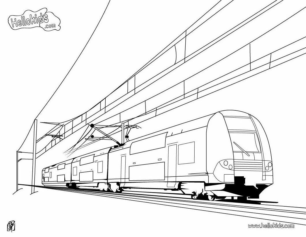 TRAIN coloring pages - Old steam train getting in the train station