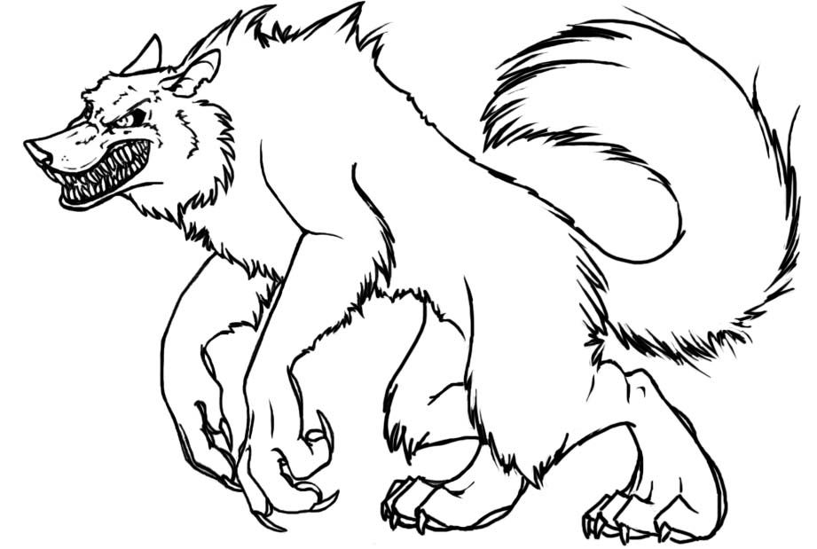 Werewolf Coloring Page - Coloring Home