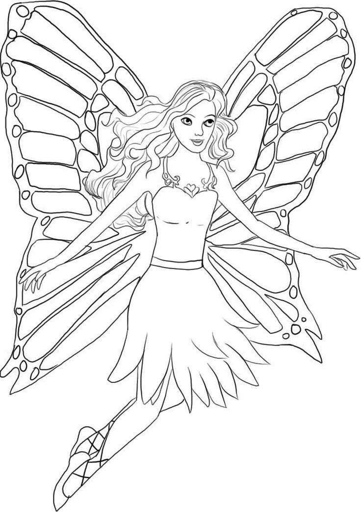 Barbie Fairy Princess Coloring Pages - Coloring Home