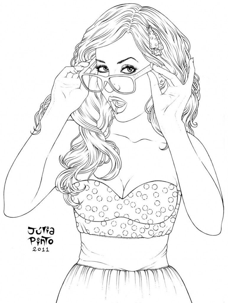 Realistic Aesthetic Tumblr Girl Coloring Pages - Coloring and Drawing