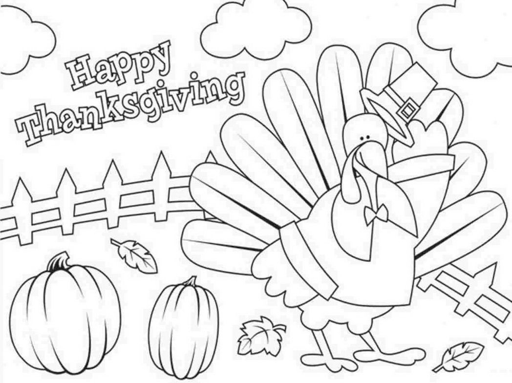 Simple Printable Coloring Pages For Kids Thanksgiving for Adult