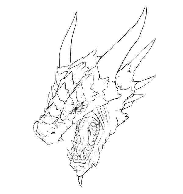 Dragon Face Coloring Page - Coloring Home