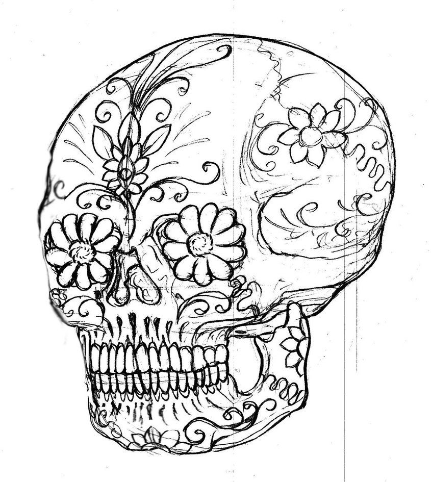 Printable Skull Adult Coloring Pages - Coloring Home