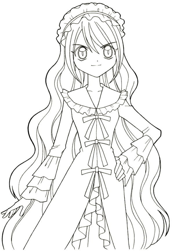 Anime Girls Coloring Page Coloring Pages For All Ages Coloring Home