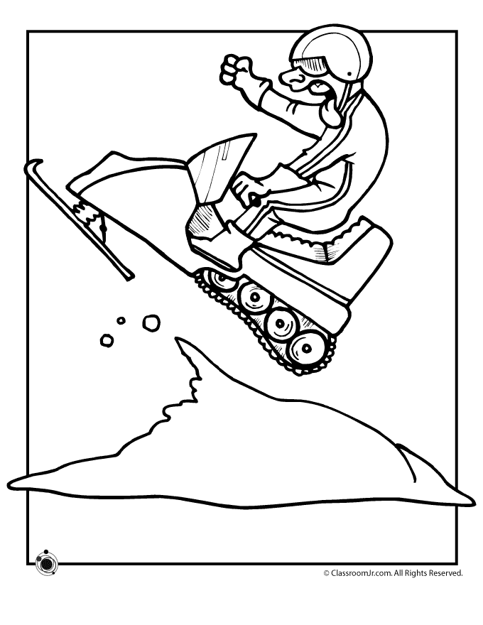 Snowmobile Coloring Page - Woo! Jr. Kids Activities