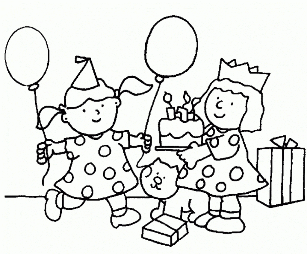 Birthday Coloring Pages Happy Sister Big