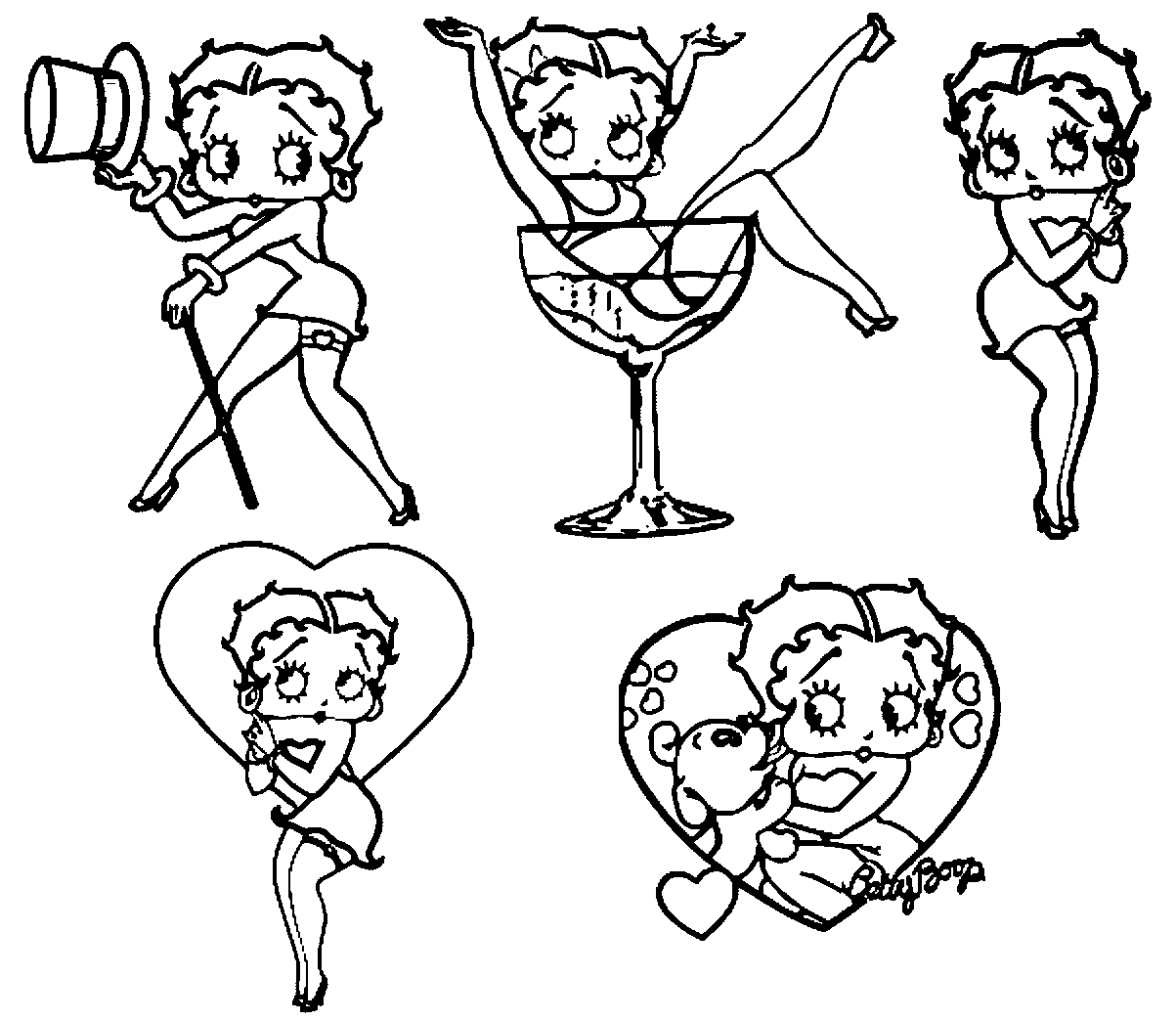 Free Betty Boop Coloring Pages Set | Wecoloringpage