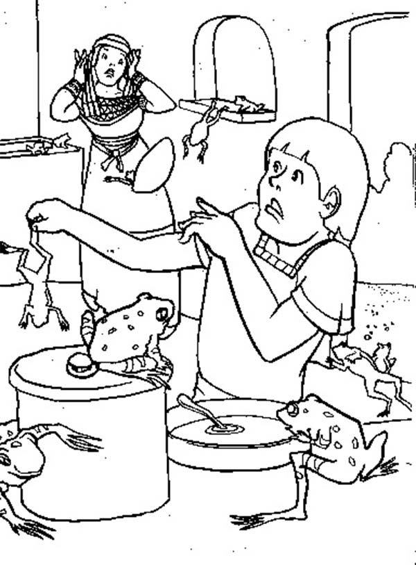 Frogs is All Over the Place in 10 Plagues of Egypt Coloring Page ...