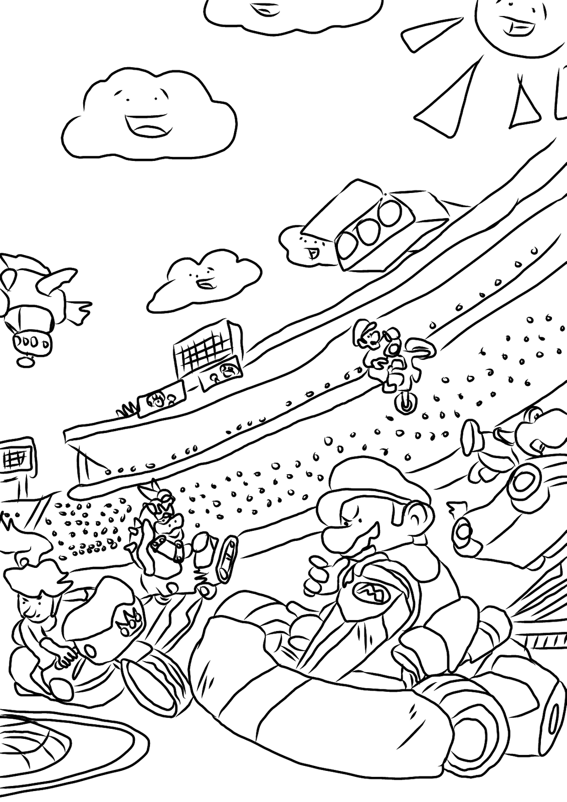 Mario Kart 8 Coloring Pages - Coloring Home