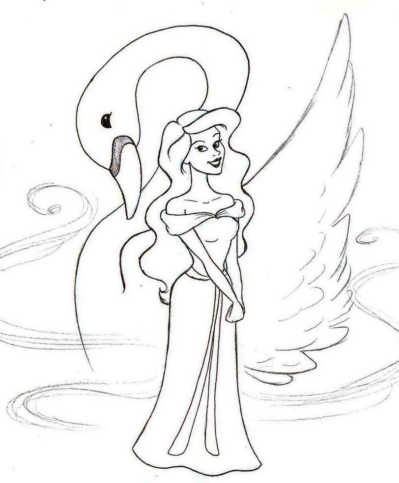 Princess coloring pages, The swan princess and Coloring