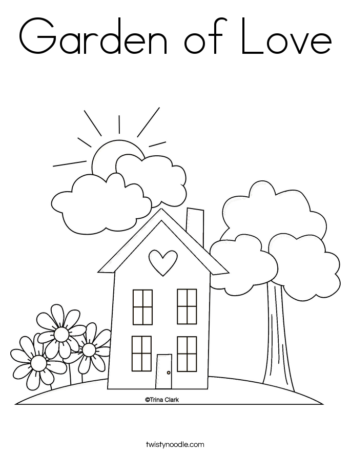 Garden of Love Coloring Page - Twisty Noodle