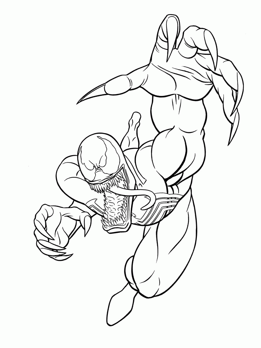 Spiderman And Venom Coloring Page - Coloring Home