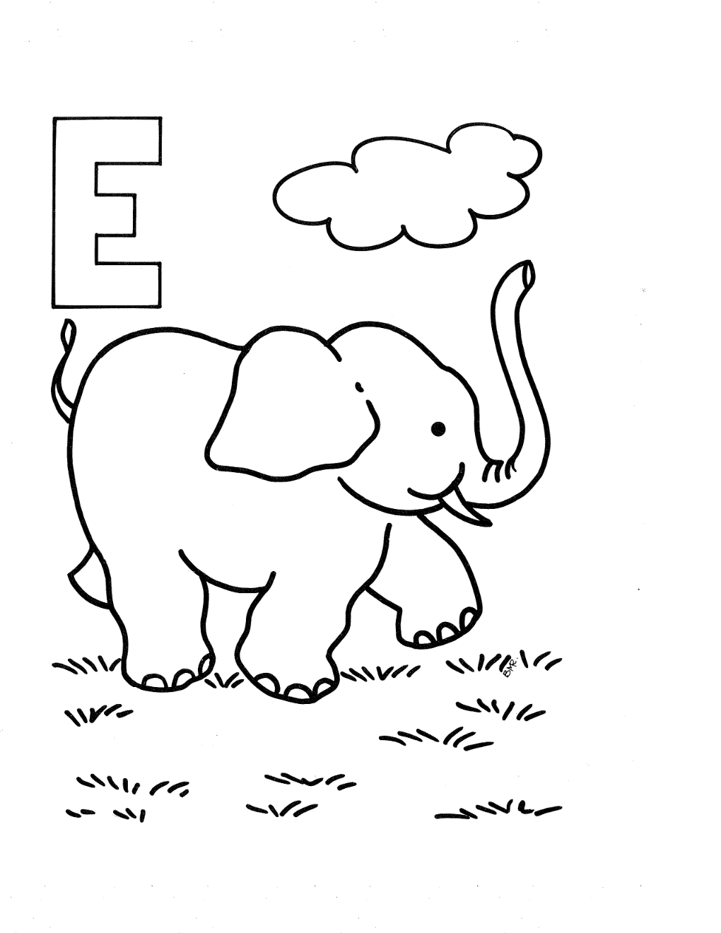 The Letter E Coloring Pages - Coloring Home