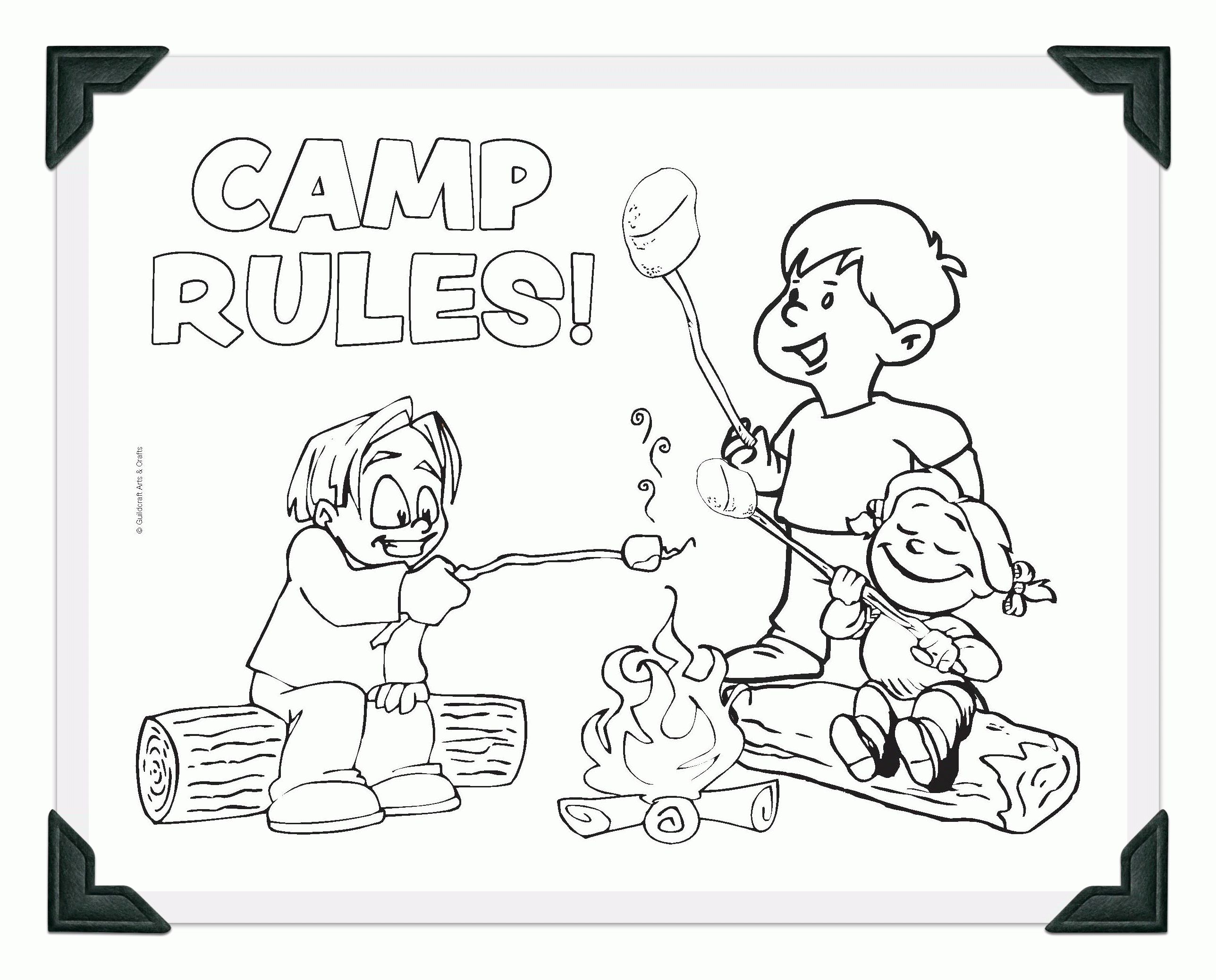 Camping Printable - Coloring Pages for Kids and for Adults