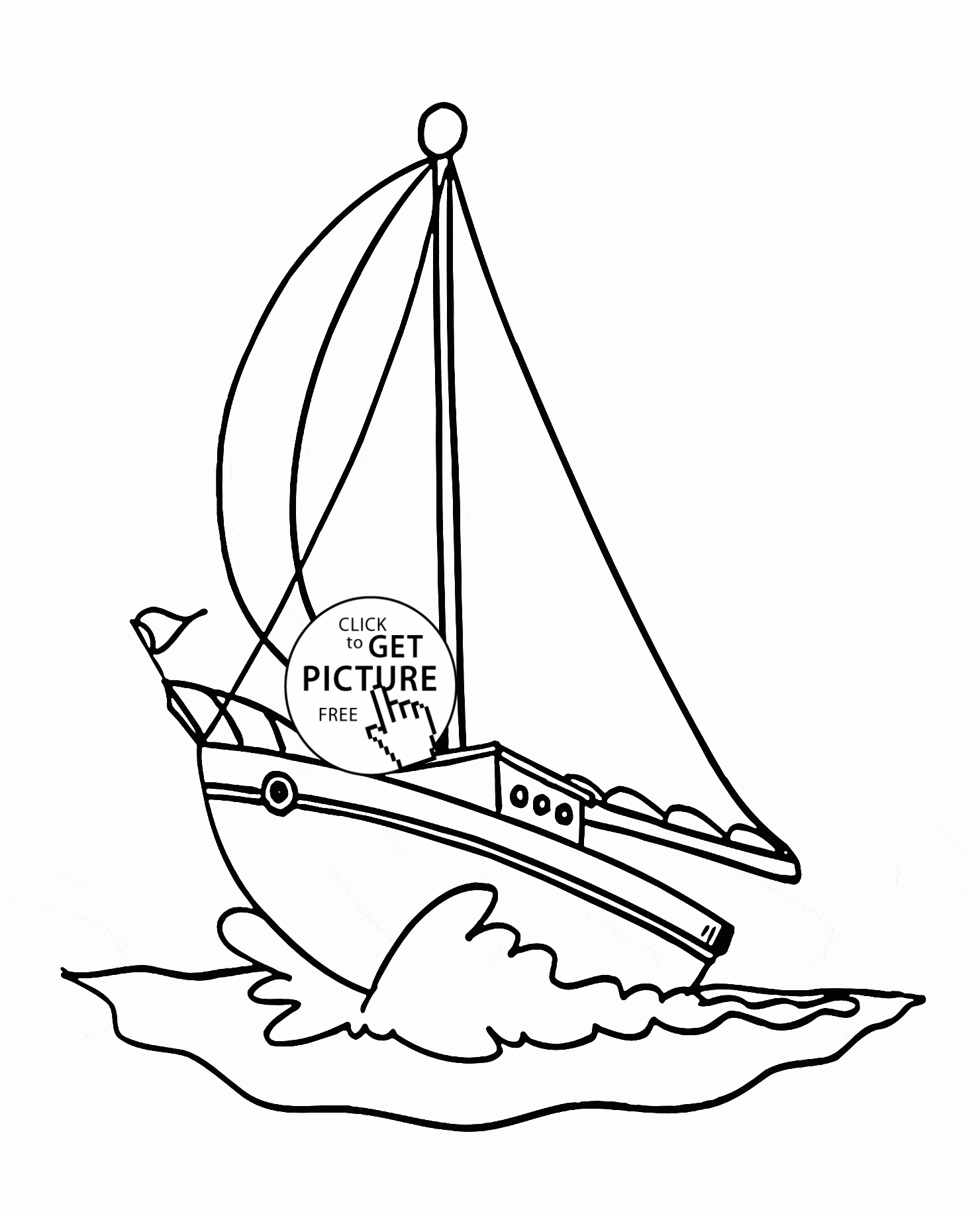 Small Sailing Yacht coloring page for kids, transportation ...