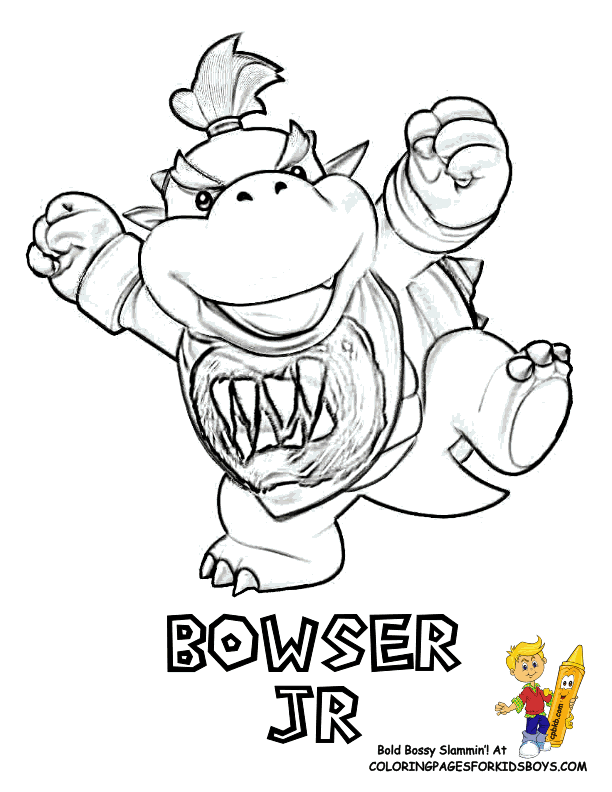 Bowser Coloring Page Pages Kids Adults Boys Mario