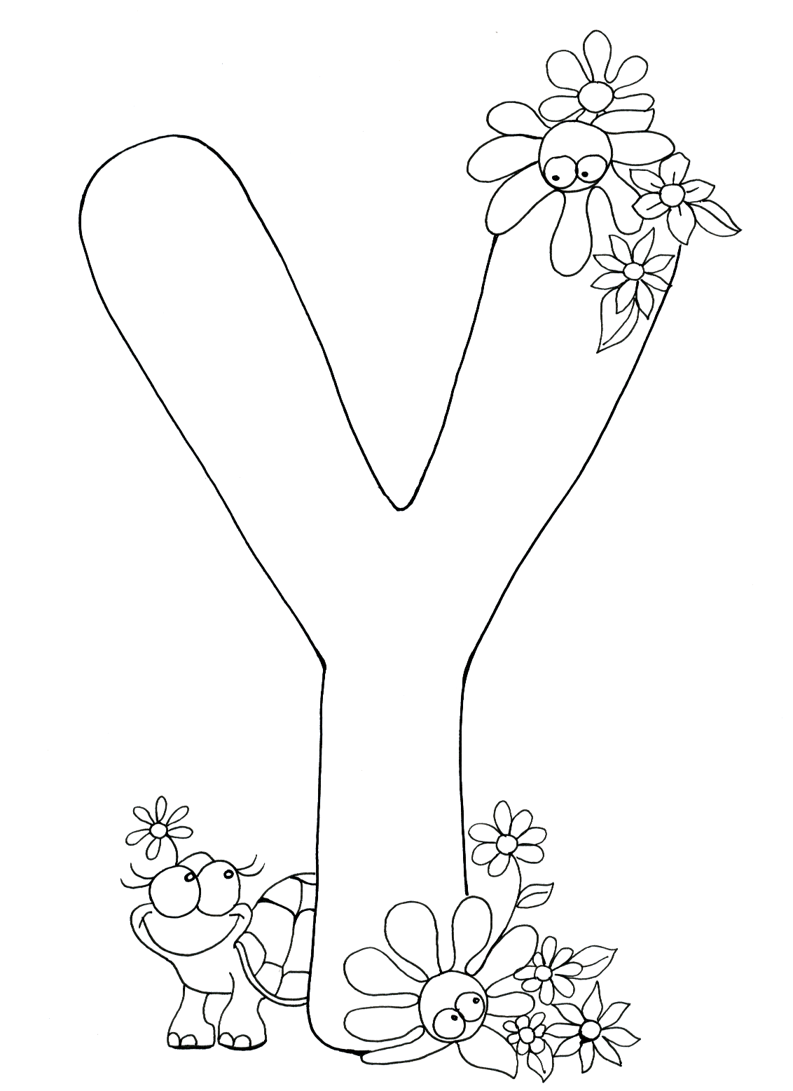 The Letter Y Coloring Pages - Coloring Home