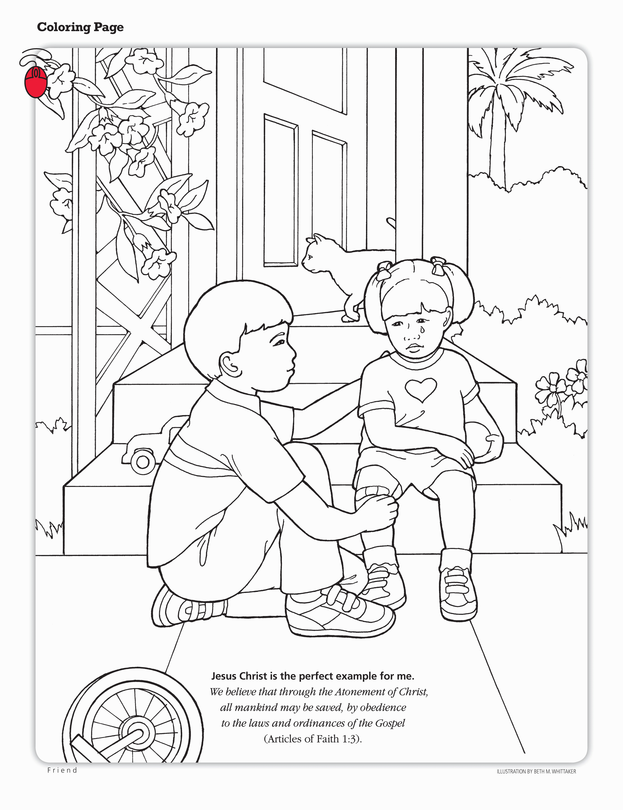 Helping Others Coloring Page - Coloring Home