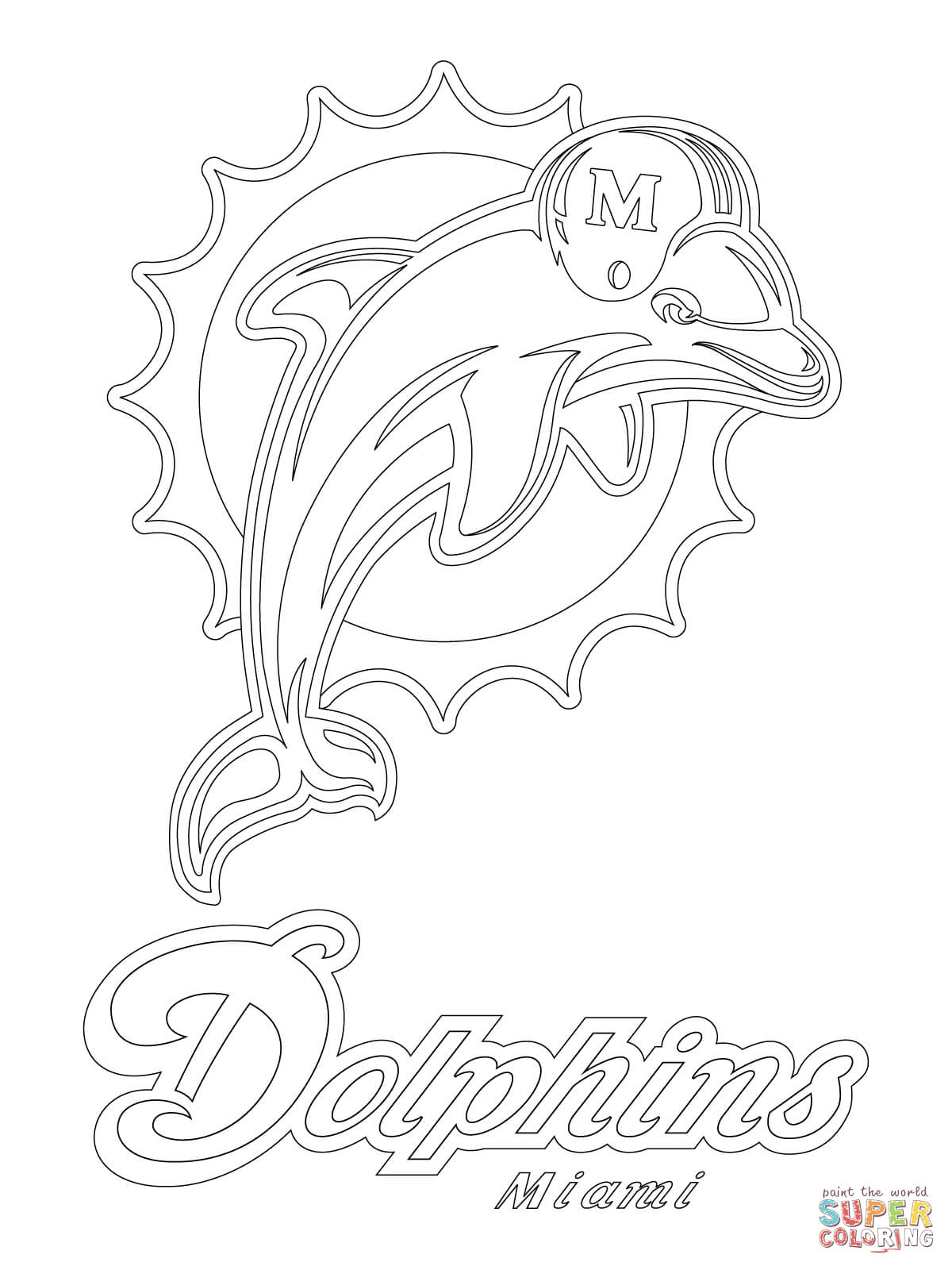 Miami Dolphins Logo Coloring Page | Free Printable ...