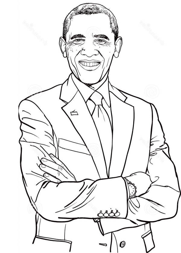 Dashing of Barack Obama Coloring Page | Kids Play Color