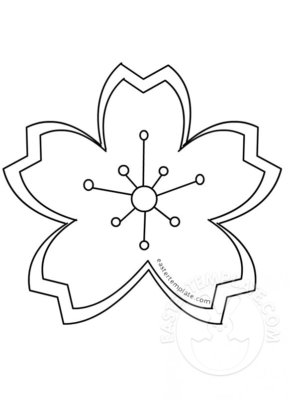 Cherry blossom coloring page | Easter Template