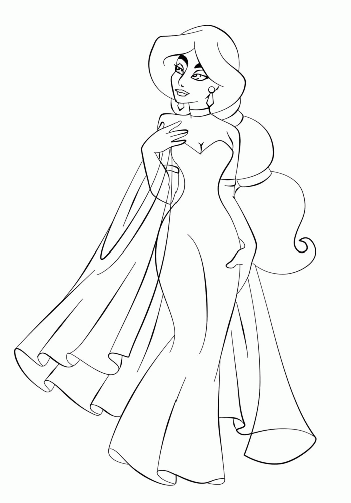 coloring ariel princess disney jasmine