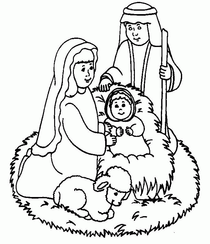 Jesus Coloring Pages Kids Printable Home Birth 495 Free Baby