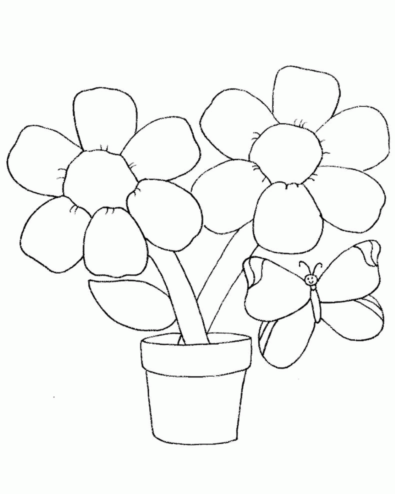 Picture Of Spring Flowers Colouring Pages - Spring Day Coloring 