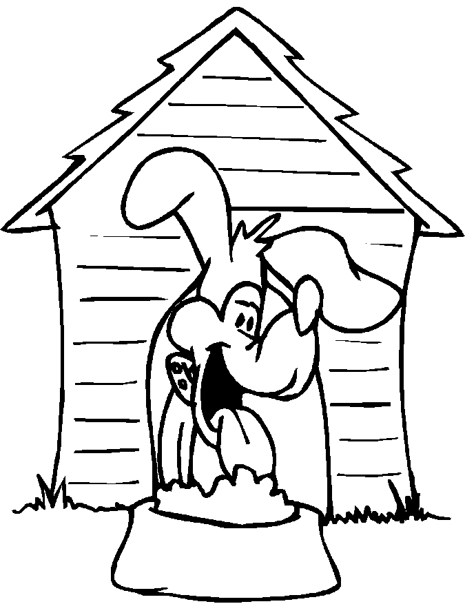 Dog House Coloring Page