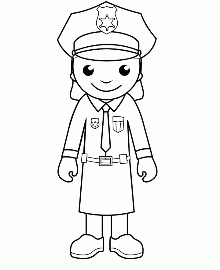 Printable Police Women And Policeman Coloring Pages - Police 