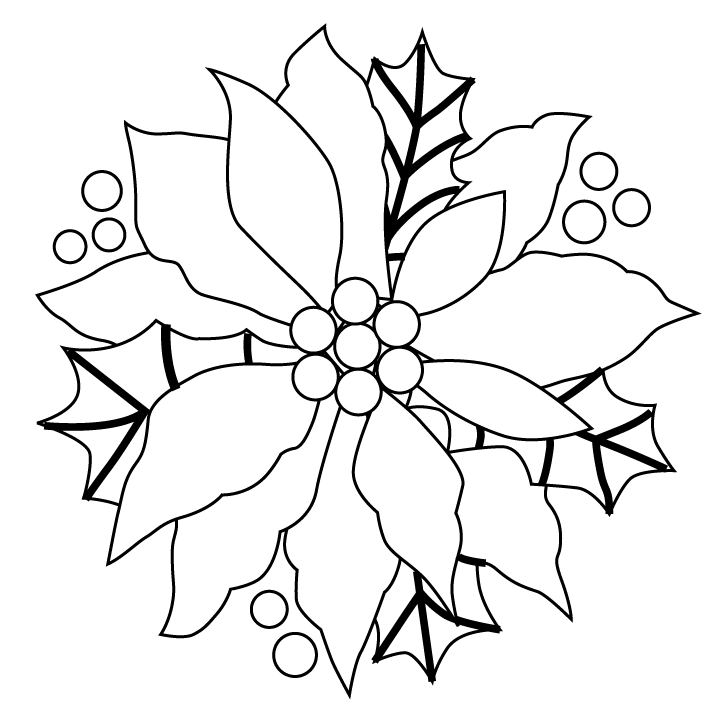 Christmas Poinsettia Picture - Christmas Poinsettia Coloring Page