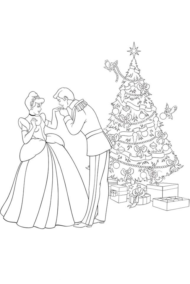 Cinderella Dancing With Prince Charming Coloring Pages 