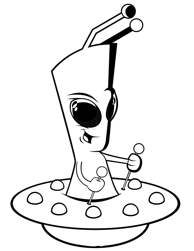 Cute Alien Coloring Pages - Coloring Home