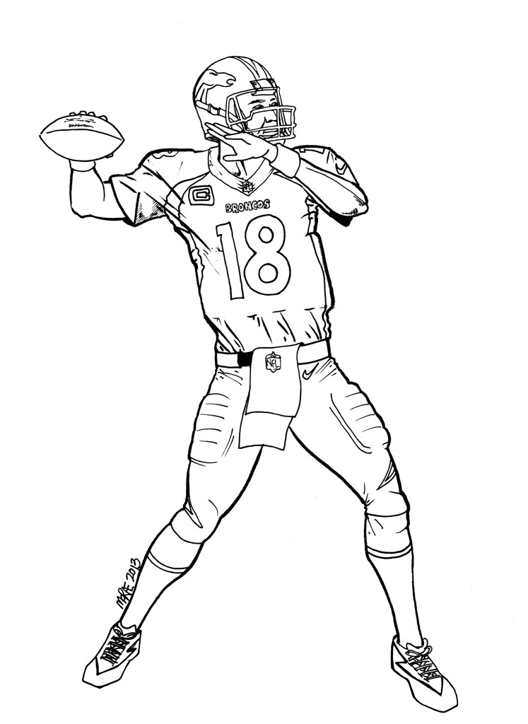 peyton manning sheets Colouring Pages