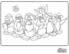 Christmas Penguin Coloring Pages Printable - Coloring Page
