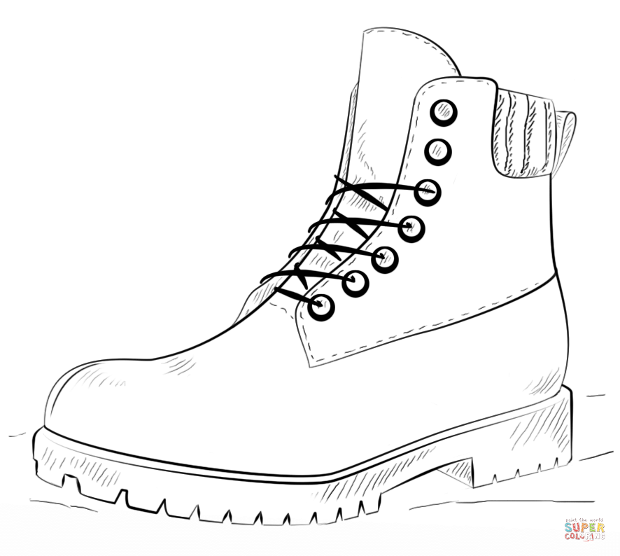 Hiking Boot coloring page | Free Printable Coloring Pages
