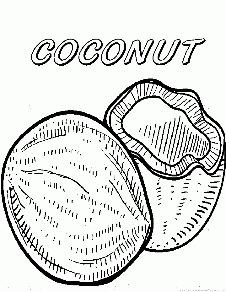 COCONUT COLORING PAGE - Coloring Home