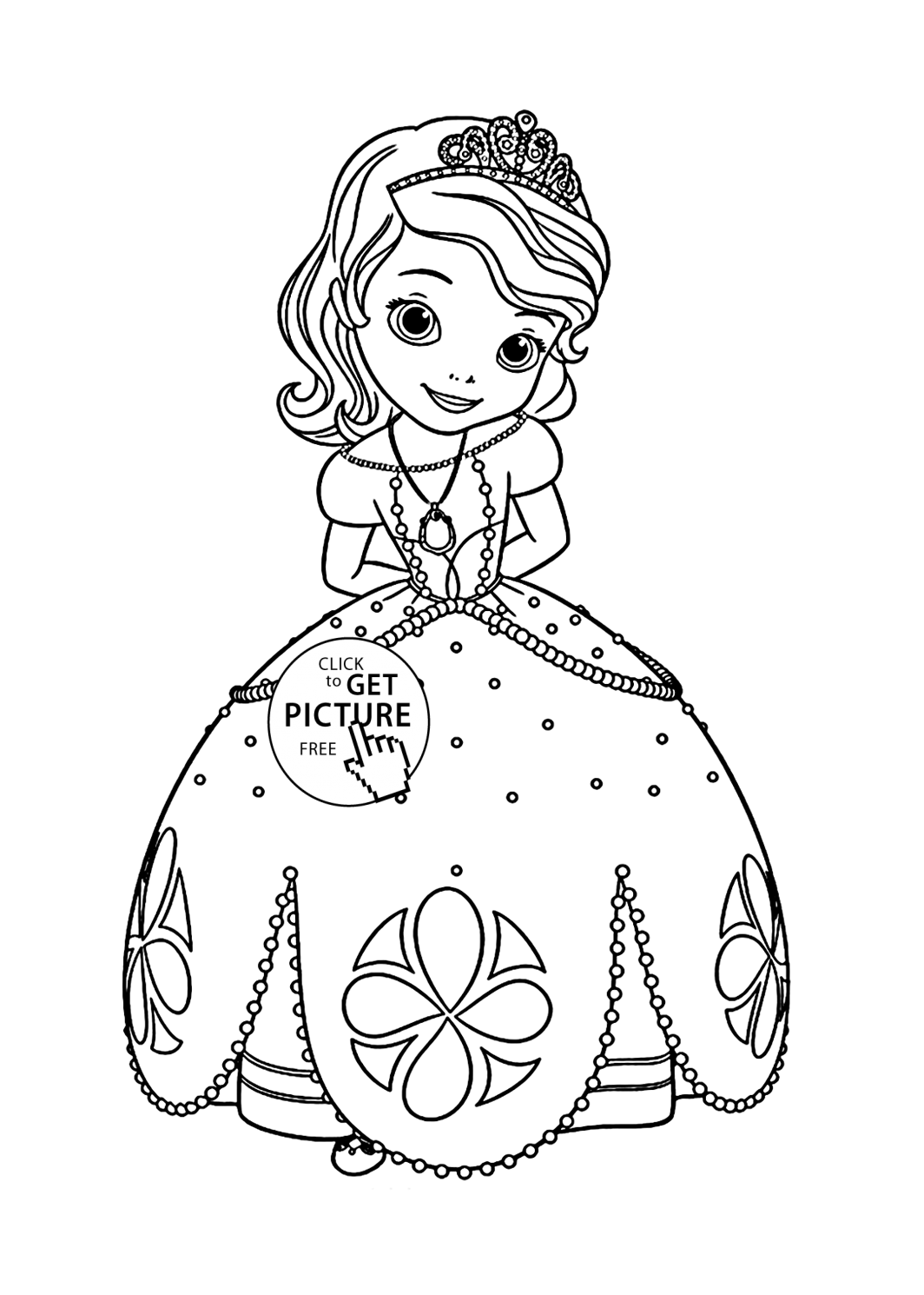 Cartoon Simple Princess Coloring Pages for Adult