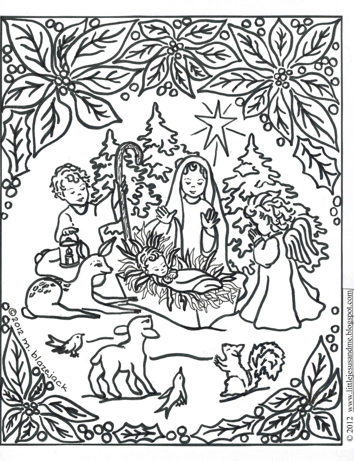 35+ Coloring Pages For Christmas Nativity PNG