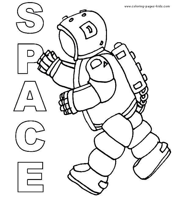 Space & Aliens Color Page - Coloring Pages For Kids - Fantasy