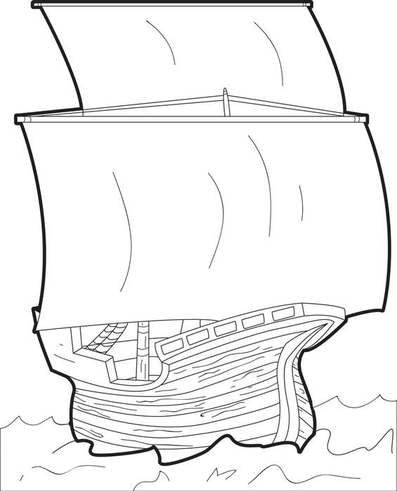 Preschool Mayflower Coloring Page - Colors